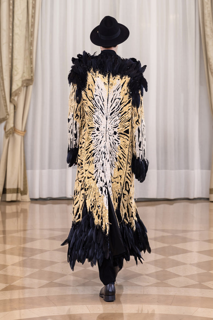 ブラック片肩フリルロングドレス　SAIID KOBEISY サイードコベイシー Double Satin Dress with Embellished Train – Saiid Kobeisy