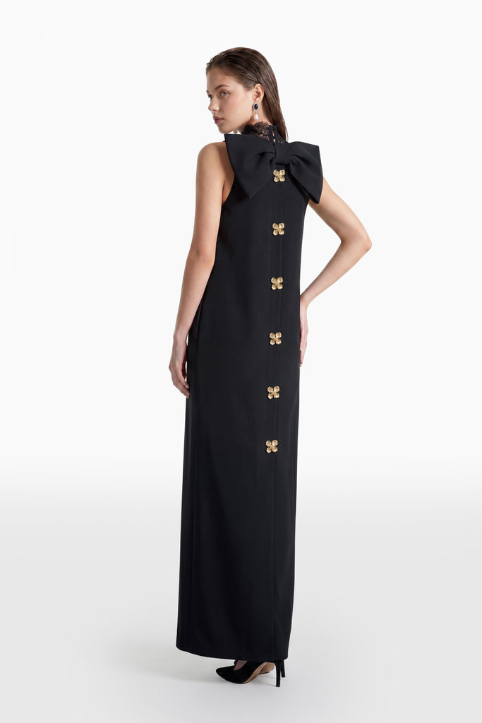 bow back maxi dress Bow-Back – Saiid Kobeisy Size medium measures 60 Size:US6 - Preorder Off the Shoulder Non-traditional Quinceanera Dresses Emerald Green