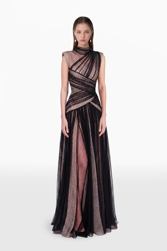 saiid kobeisy evening dresses Polka Dot Tulle Evening Dress – Saiid Kobeisy
