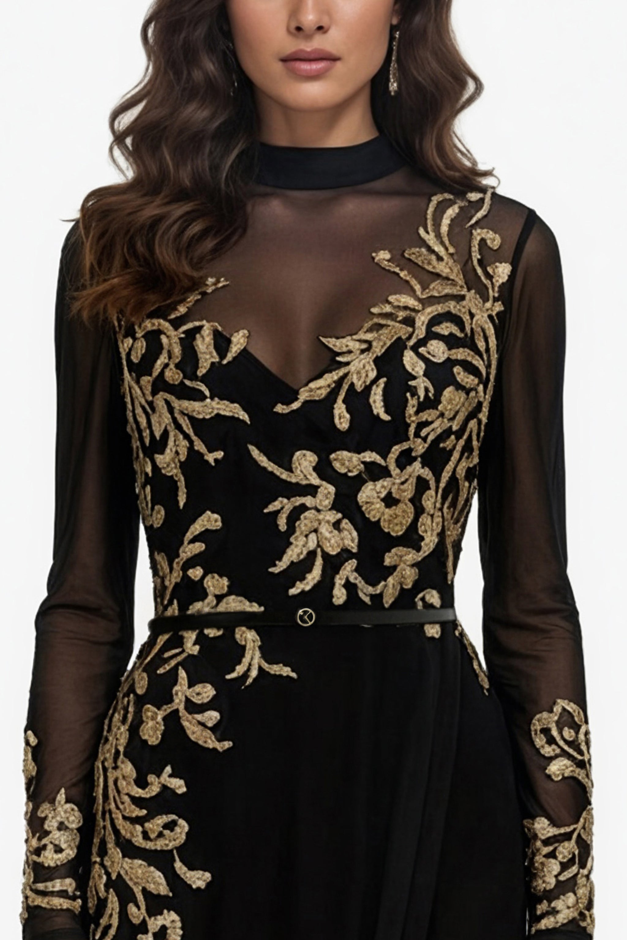 Gold Embellishment Tulle Dress Saiid Kobeisy Online Gold Embellishment Tulle Dress Saiid Kobeisy Online