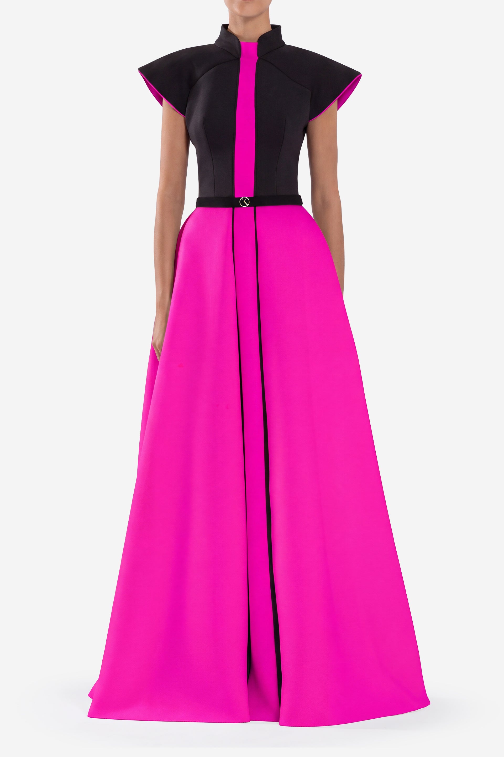 neoprene formal dress With Wide Shoulders – Saiid Kobeisy bridesmaid neoprene gown designs