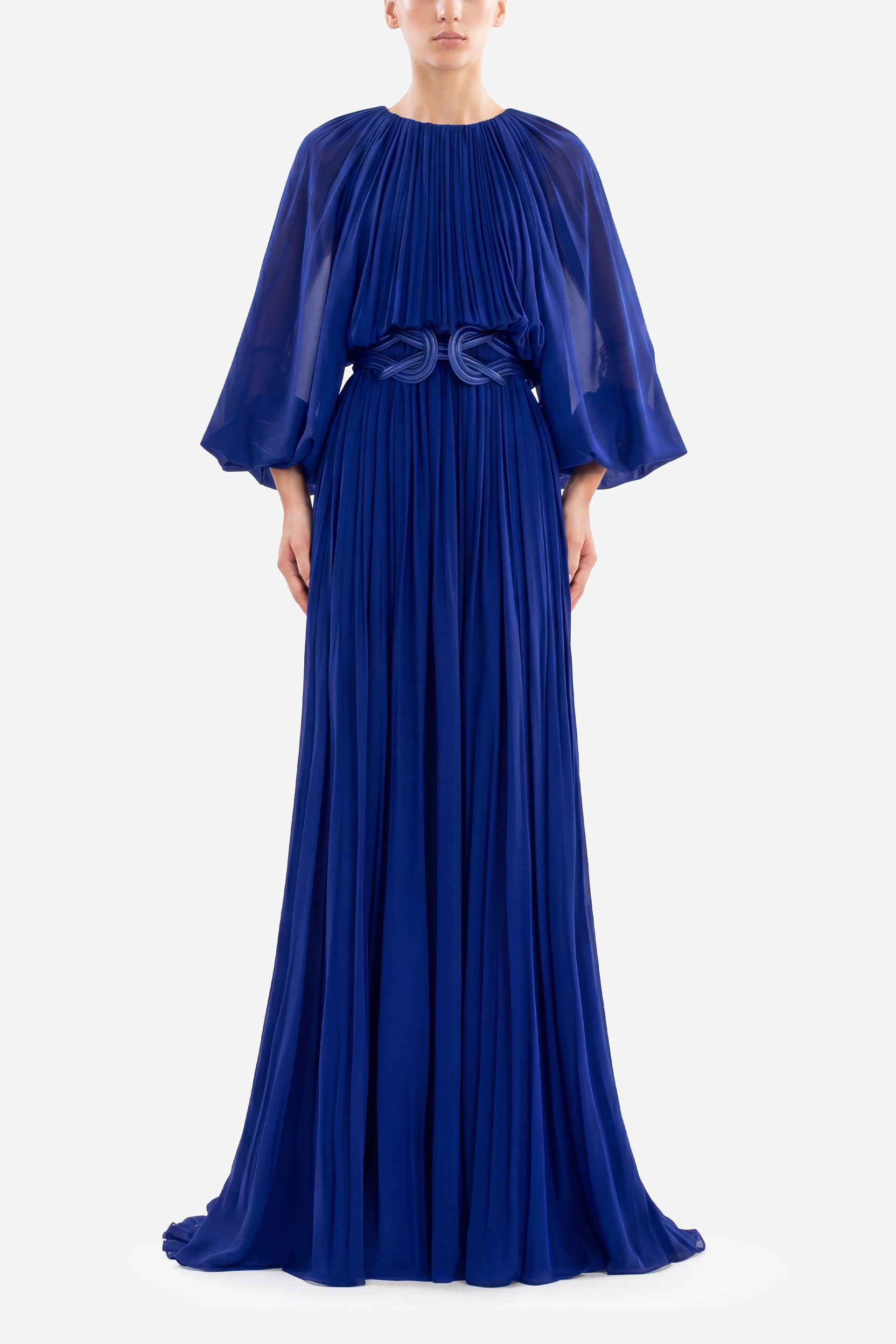 ブラック片肩フリルロングドレス　SAIID KOBEISY サイードコベイシー Pleated Long Dress – Saiid Kobeisy