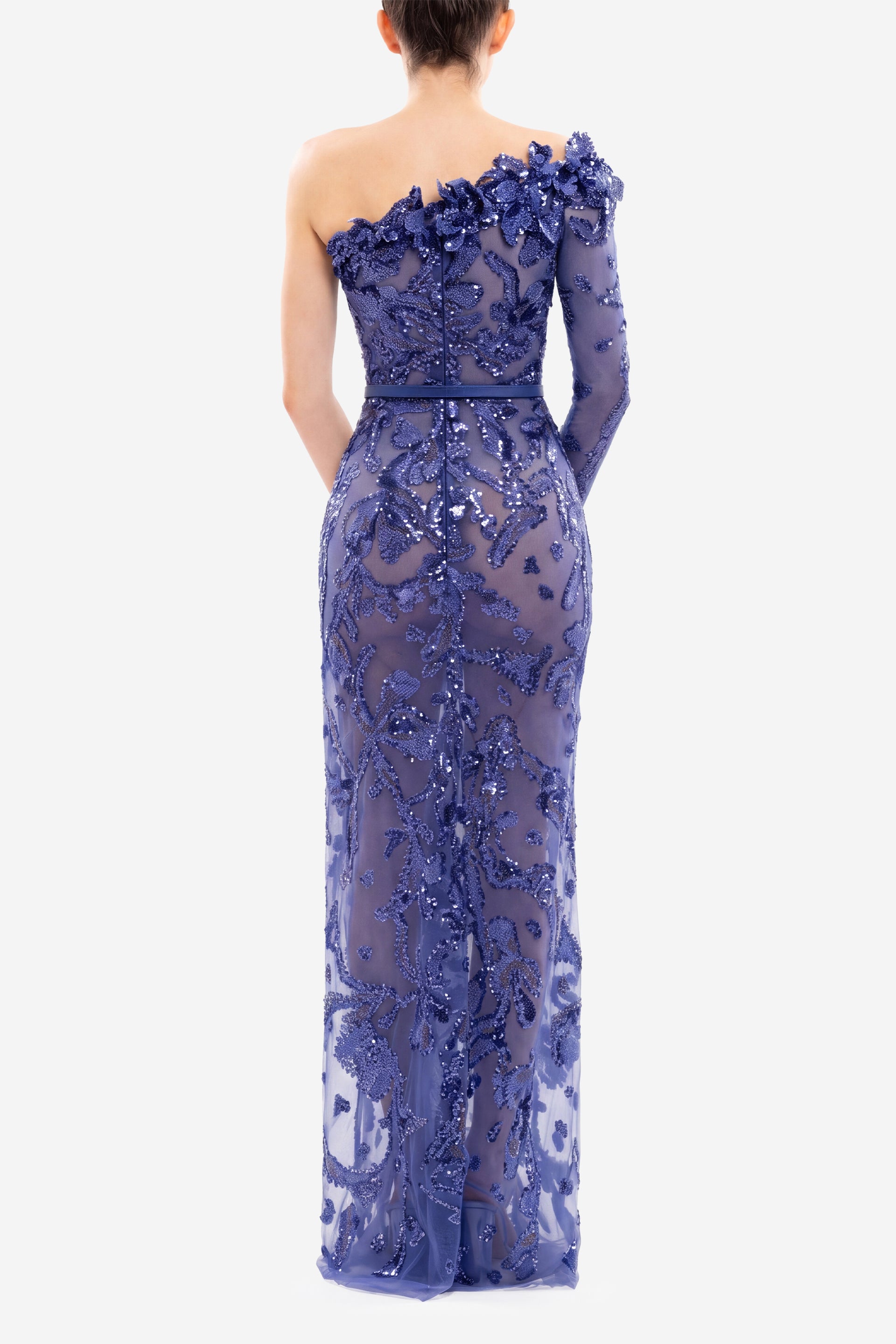 saemdi embroidered one shoulder dress Embroidered One-Shoulder Dress Saiid Kobeisy