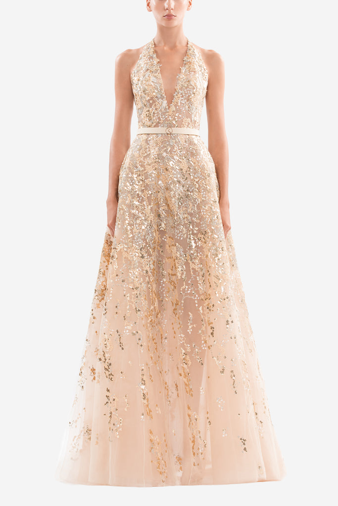 saiid kobeisy gold dress Embroidered Long – crystal_bridal_sash