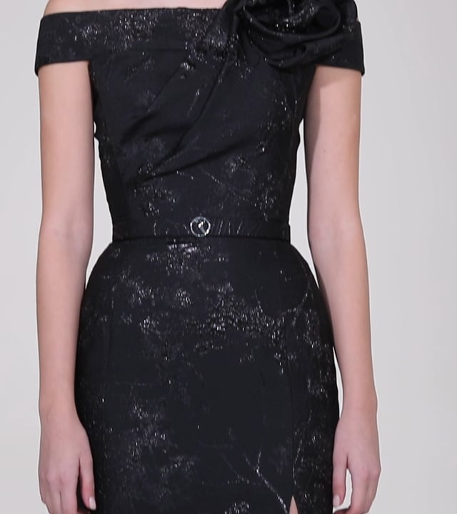 オールインワン・サロペット Saiid Kobeisy Long Brocade Dress With A Thin Belt Long brocade dress with a thin belt – Saiid Kobeisy Online