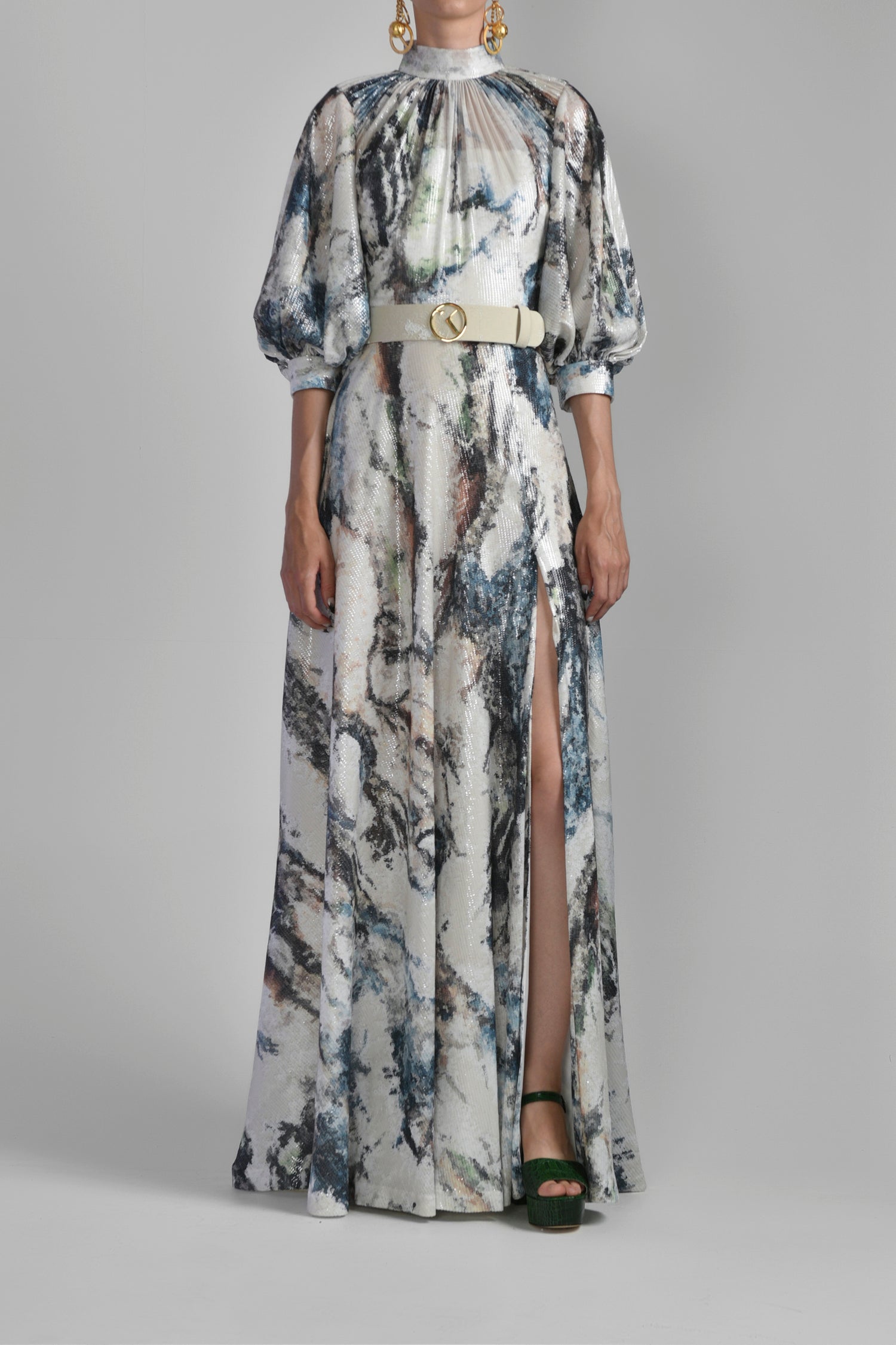 オールインワン・サロペット Saiid Kobeisy Printed Sequin Flared Dress Printed Sequin flared dress – Saiid Kobeisy Online
