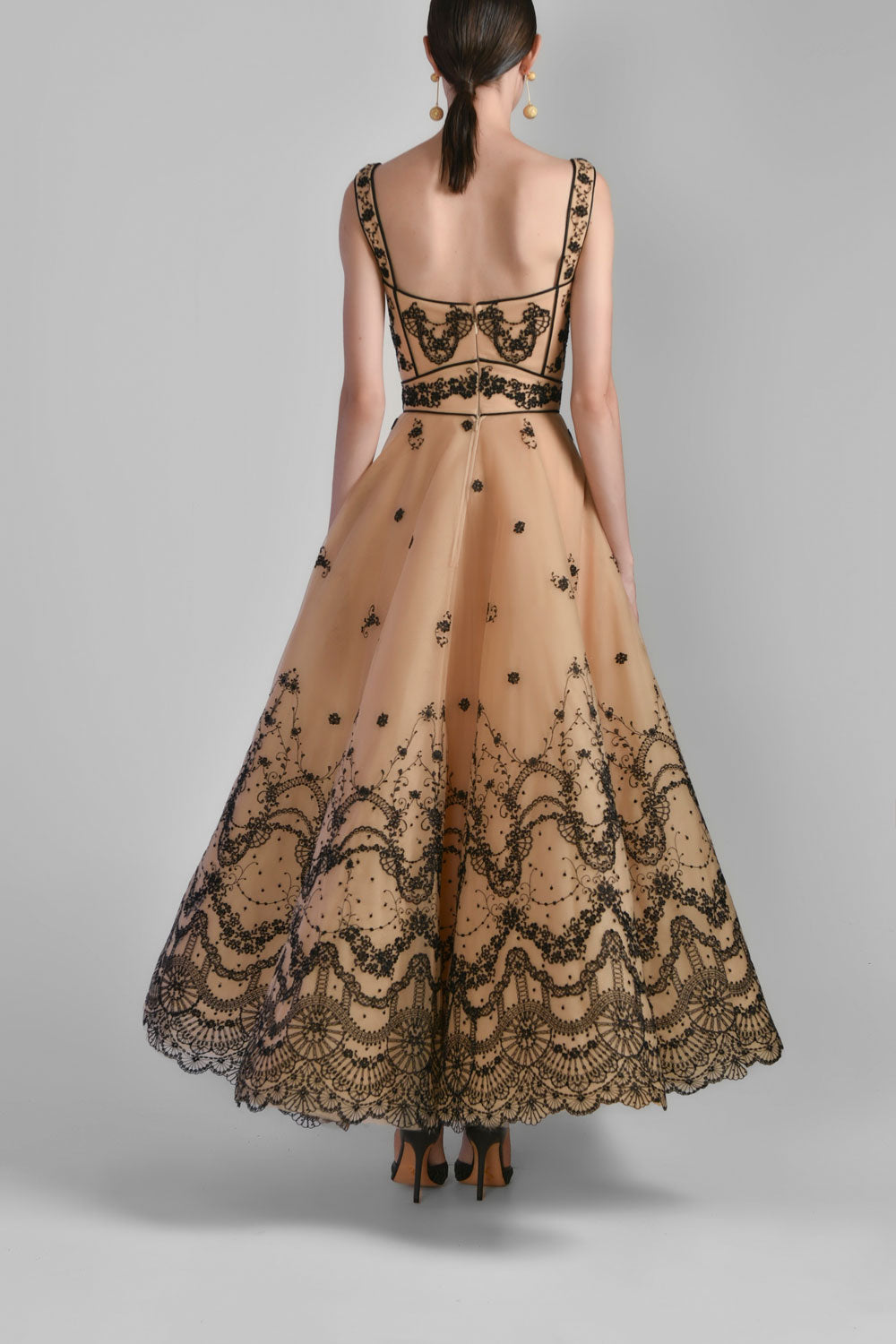 Sleeveless Embroidered Tulle Dress  Saiid Kobeisy Online