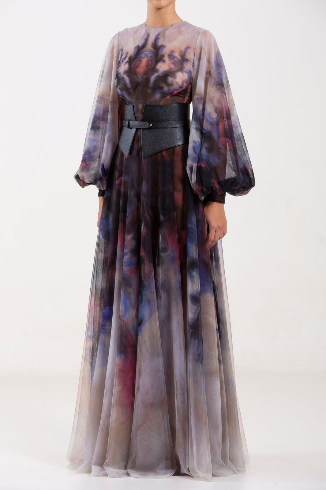 オールインワン・サロペット Saiid Kobeisy Chromatic Printed Tulle Dress Tulle printed dress – Saiid Kobeisy Online