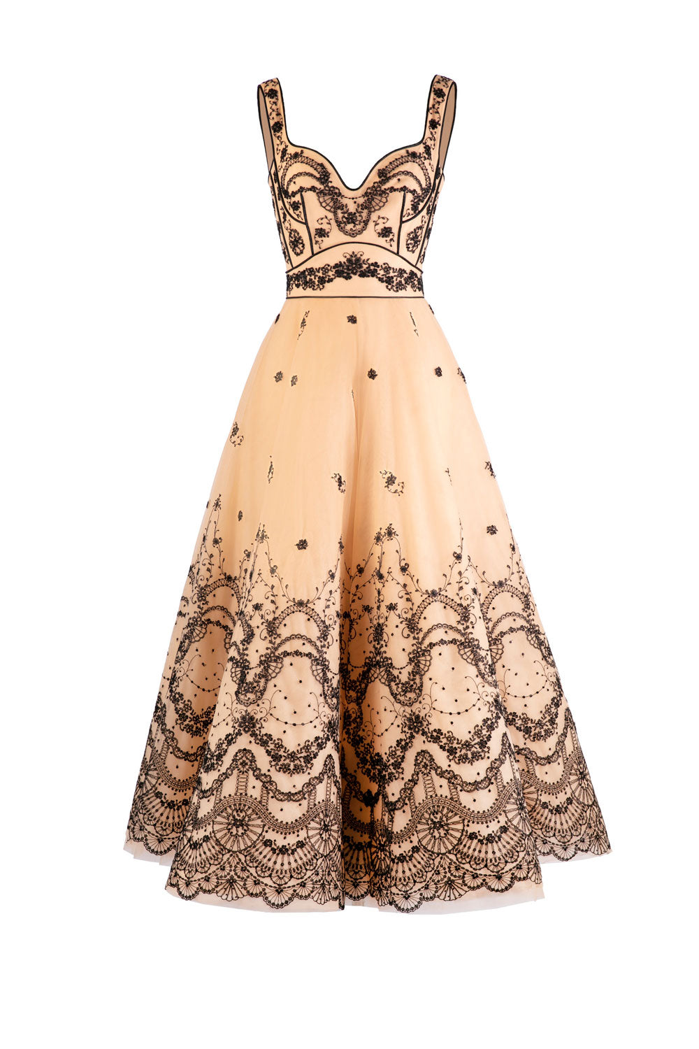 embroidered tulle dress Sleeveless Embroidered Tulle Dress – Saiid Kobeisy Online